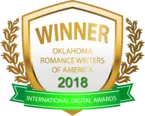 Winner badge, Oklahoma Romance Writers 2018.